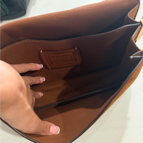 Coach Brown Suede Crossbody Bag with Gold Hardware - Picture 8 of 8